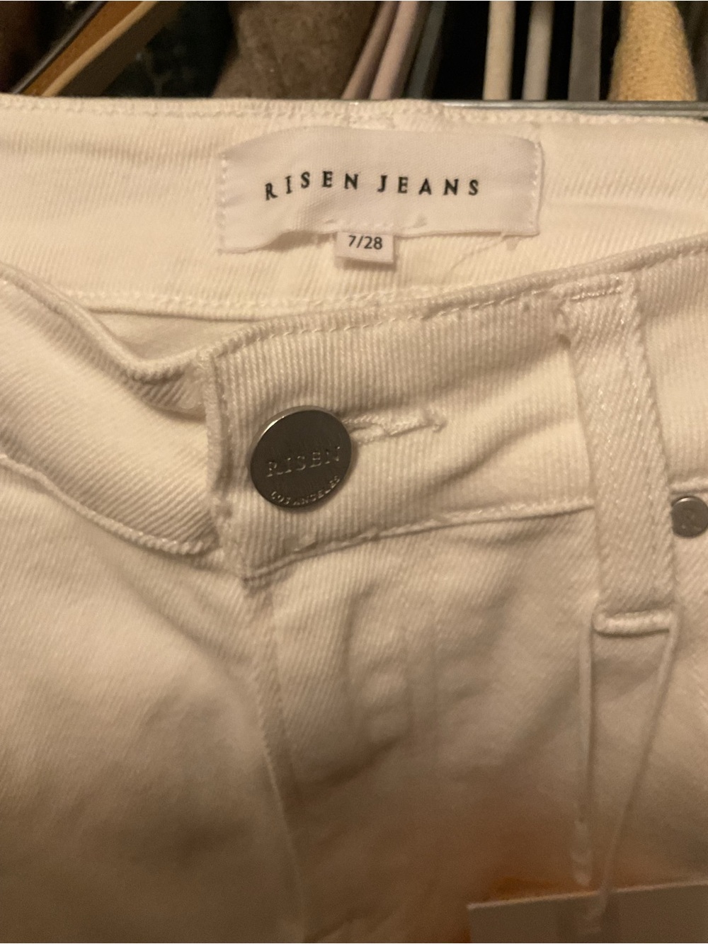 NWT Risen Jeans Fringe Fancy Bling White Tassle - Picture 7 of 8